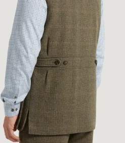 Men'S Tweed High Collar Sporting Vest In Morlich