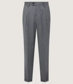 Men'S Two Pleat Trouser In Flannel Grey