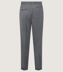 Men'S Two Pleat Trouser In Flannel Grey
