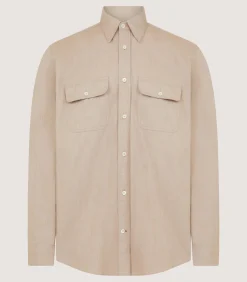 Men'S Wide Herringbone Double Pocket Shirt