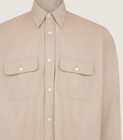 Men'S Wide Herringbone Double Pocket Shirt