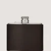 4Oz Leather Flask In Dark Brown