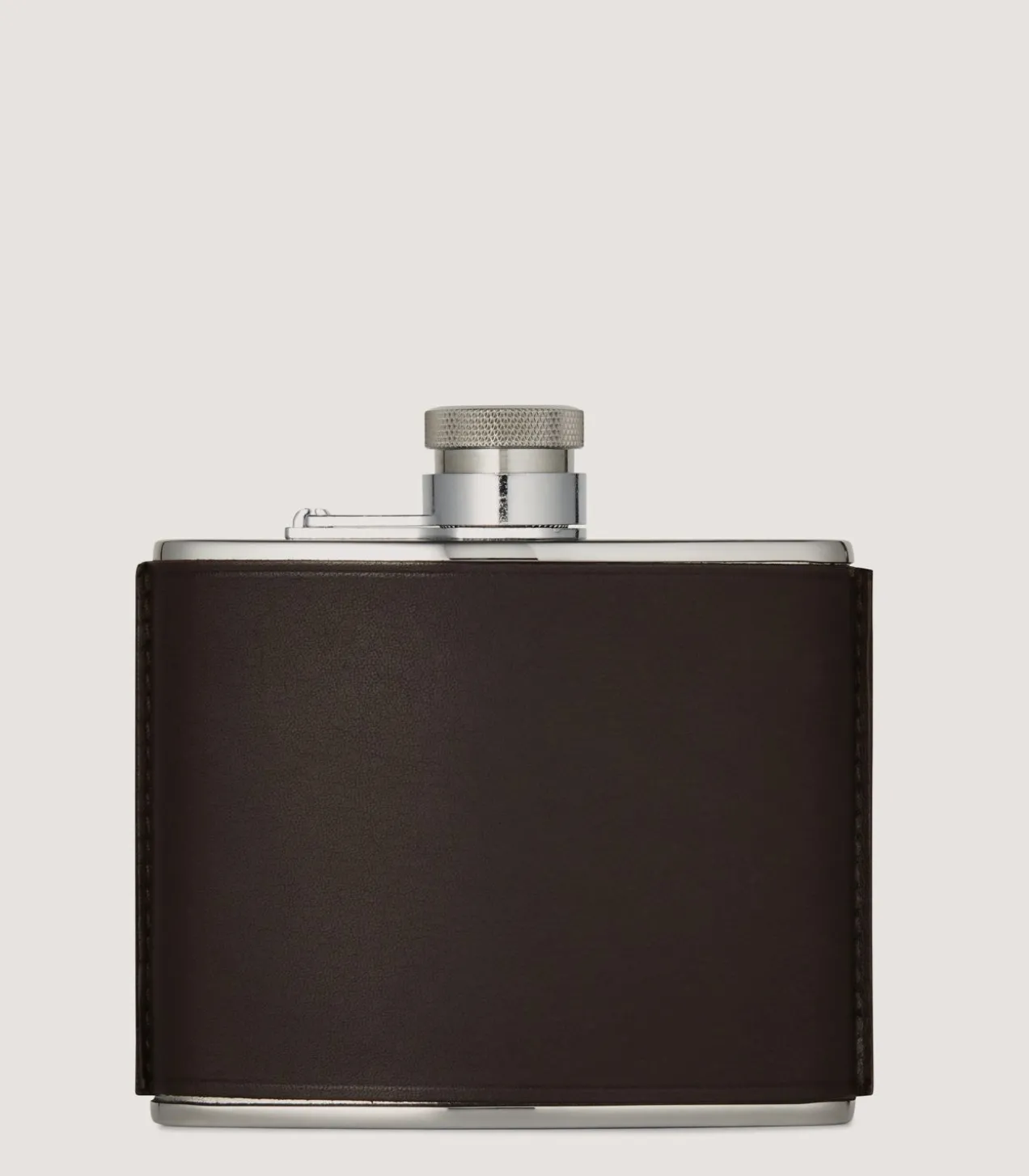 4Oz Leather Flask In Dark Brown
