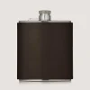 6Oz Leather Flask In Dark Brown