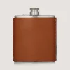 6Oz Leather Flask In Tan