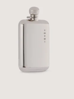 6Oz Silver Flask With Funnel In Walnut Case In Silver