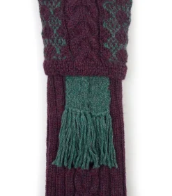 Penberth Chequered Alpaca Field Sock In Purple Heather