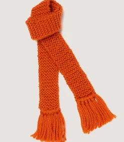 Saltby Handknitted Wool Garter In Orange