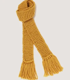 Saltby Handknitted Wool Garter In Gold