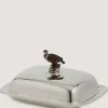 Silver Patridge Butter Tray In Silver