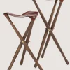Tripod Seat With Dog Lead - 75Cm In Dark Brown