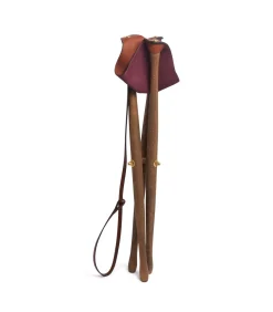 Tripod Seat With Dog Lead - 75Cm In Dark Brown