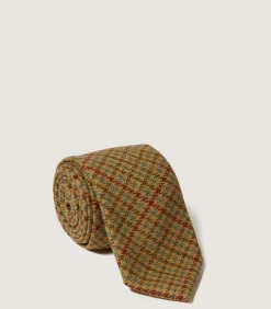 Tweed Check Tie In Lovat Green