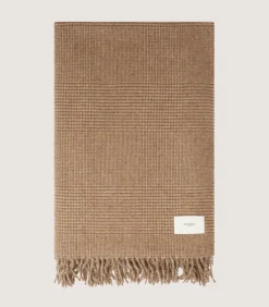 Undyed Cashmere Glencheck Blanket
