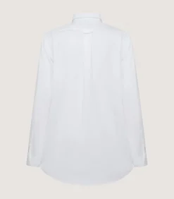 Women'S Button Down Signature Cotton Twill Shirt In White