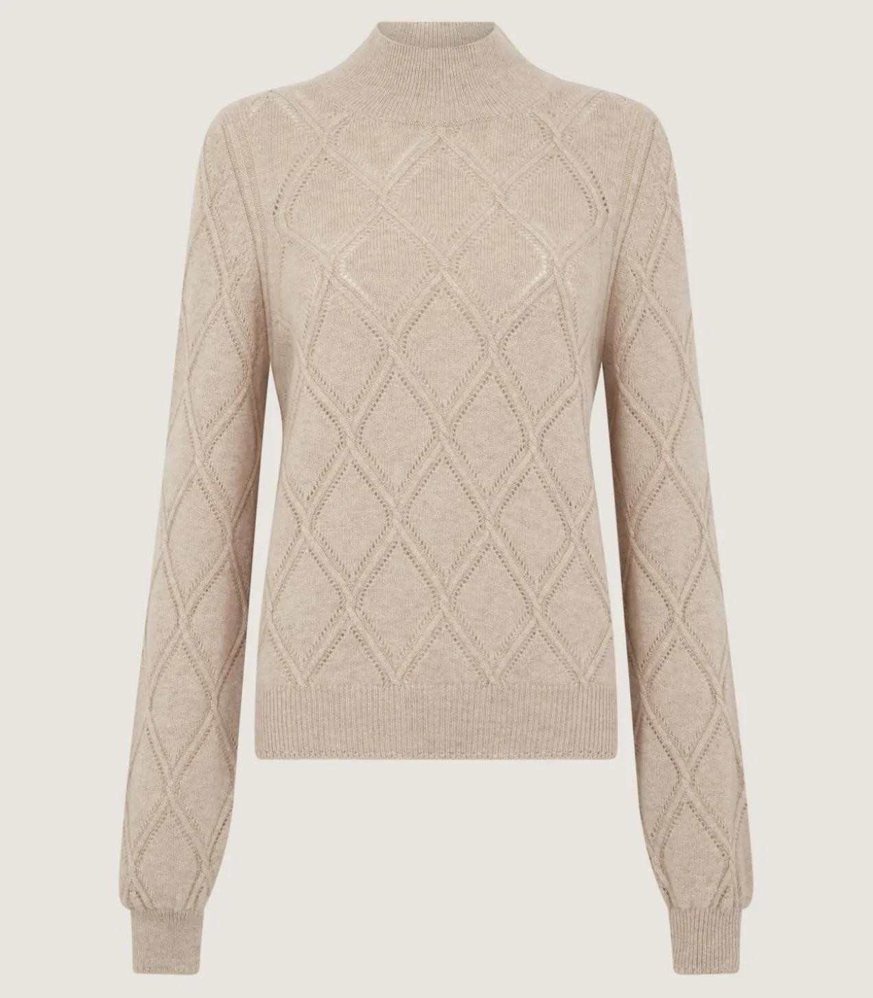Women'S Cashmere Cable Sweater In Oatmeal