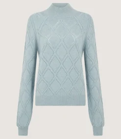 Women'S Cashmere Cable Sweater In Pine Green