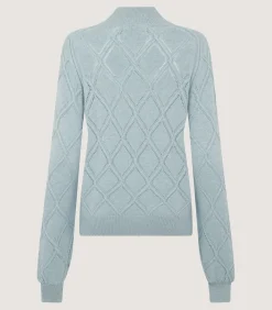 Women'S Cashmere Cable Sweater In Pine Green