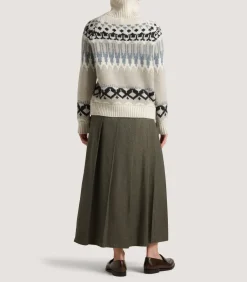 Women'S Cashmere Fairisle Falcon Crew Neck Sweater In Kestral