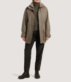 Women'S Cashmere Tweed Raglan Field Coat
