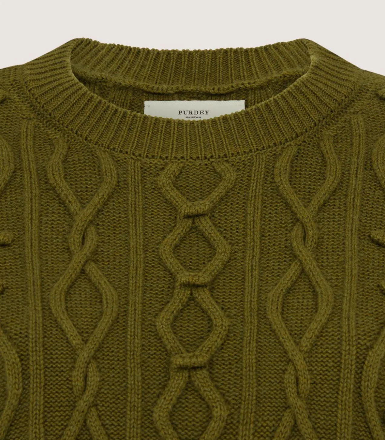 Women'S Cotton Cashmere Aran Crew Neck Tank In Olive