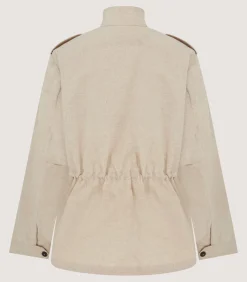 Women'S Cotton Linen Field Jacket In Pale Stone