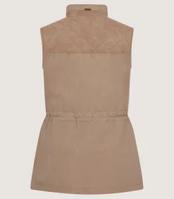 Women'S High Collar Dry Wax Summer Sporting Vest In Taupe
