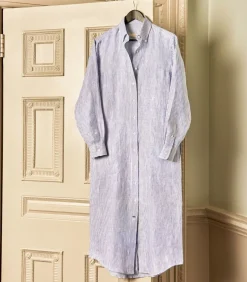 Women'S Linen Oxford Stripe Dress