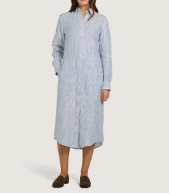 Women'S Linen Oxford Stripe Dress