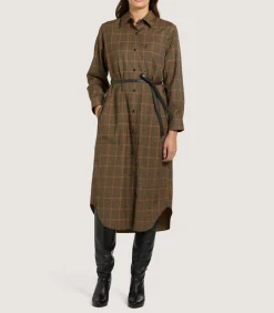Women'S Merino Country Check Shirt Dress
