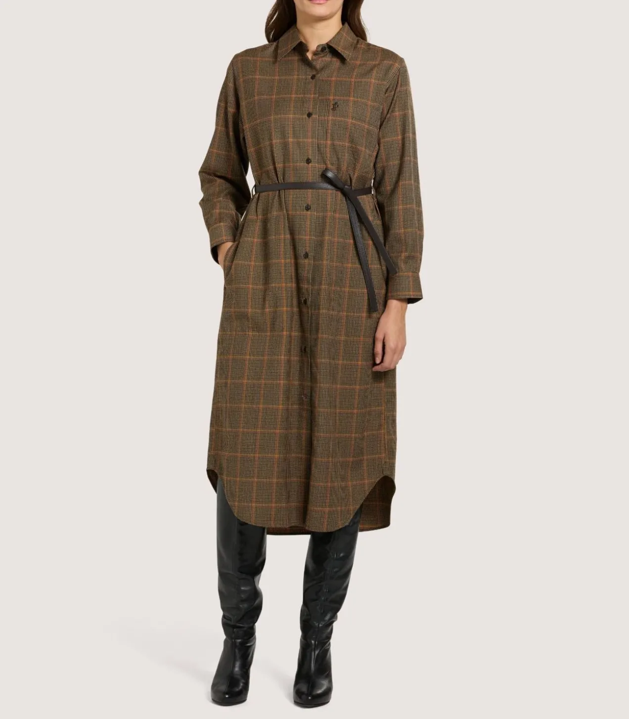 Women'S Merino Country Check Shirt Dress