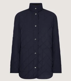 Women'S Navy Quilted Purdey Jacket