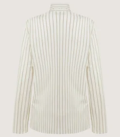 Women'S Scarf Neck Blouse In Pale Stone