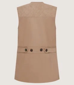Women'S Summer Cotton Sporting Vest In Dark Taupe