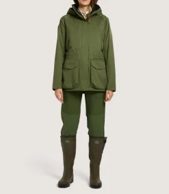 Women'S Technical Lancashire Field Coat In Moss Green