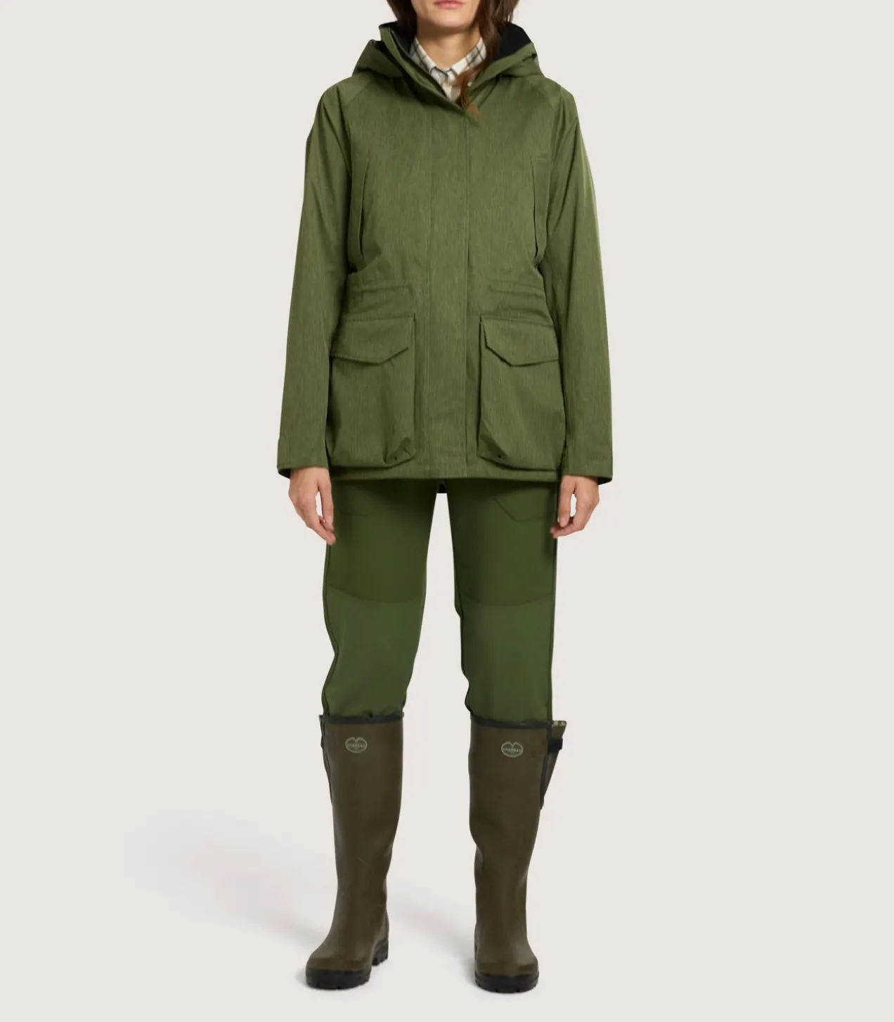 Women'S Technical Lancashire Field Coat In Moss Green