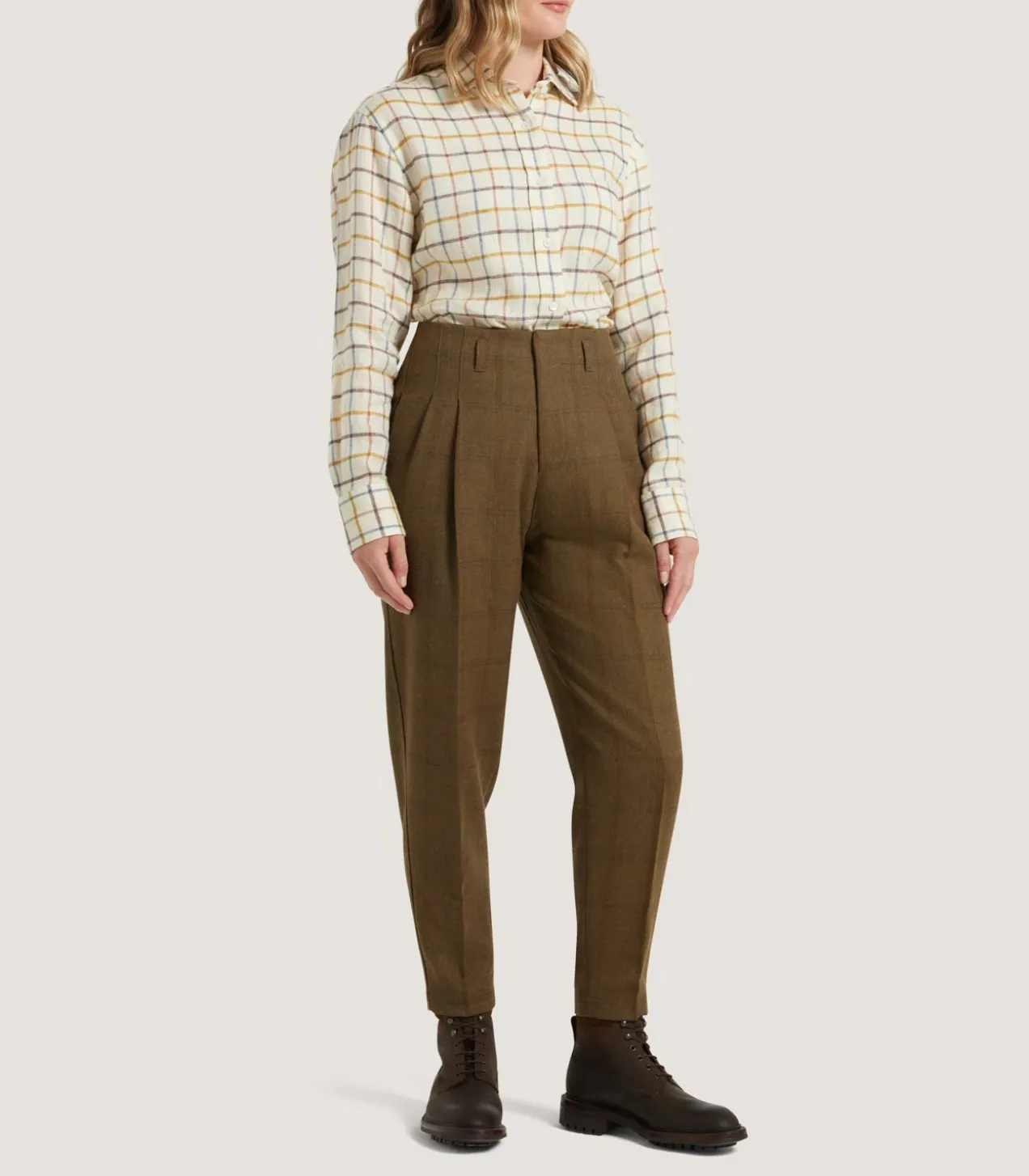 Women'S Technical Tweed Two Pleat Sporting Trouser In Lomond